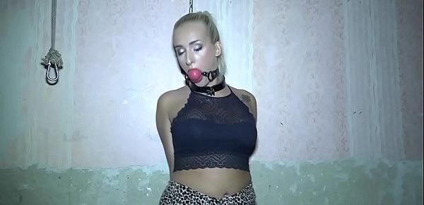  Unknown babe rope tied gagged and vibed to orgasm